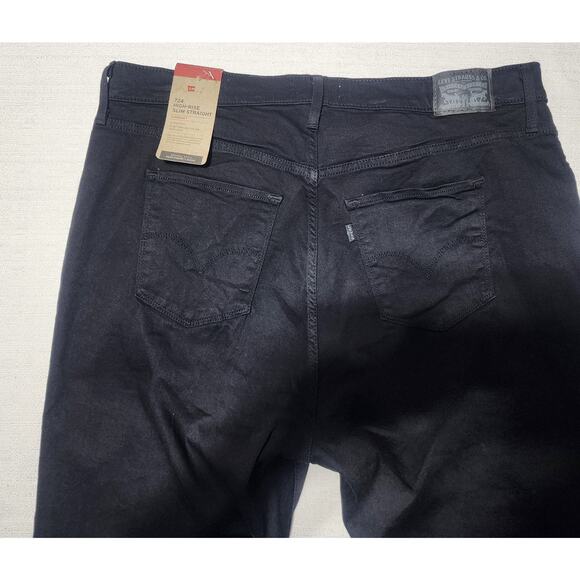 Levi's 724 high rise slim straight jeans size 38''x41'' women's black - Picture 4 of 9